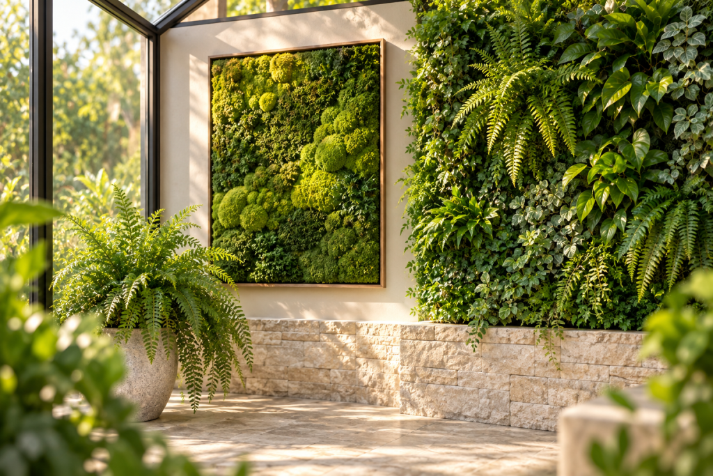Artificial Greenery & Green Walls concept illustration