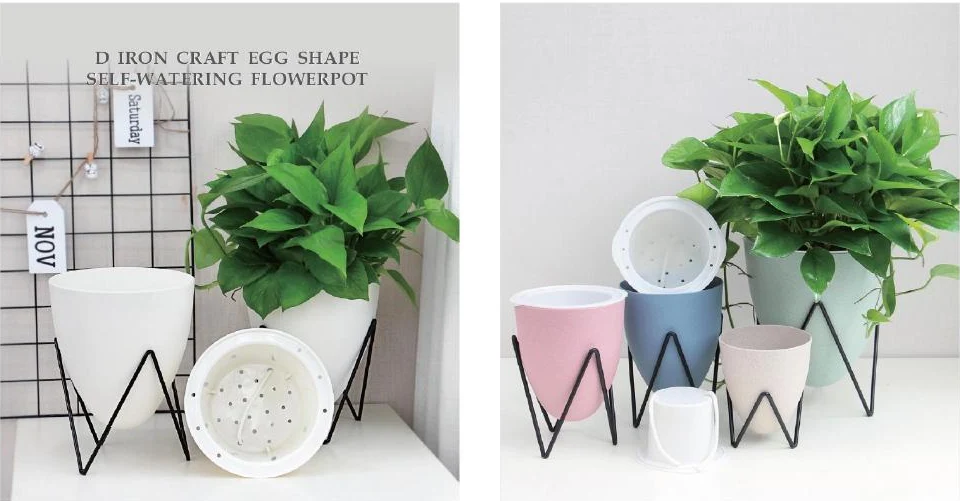 Egg-Shaped Hanging & Stand Pots — style reference 115